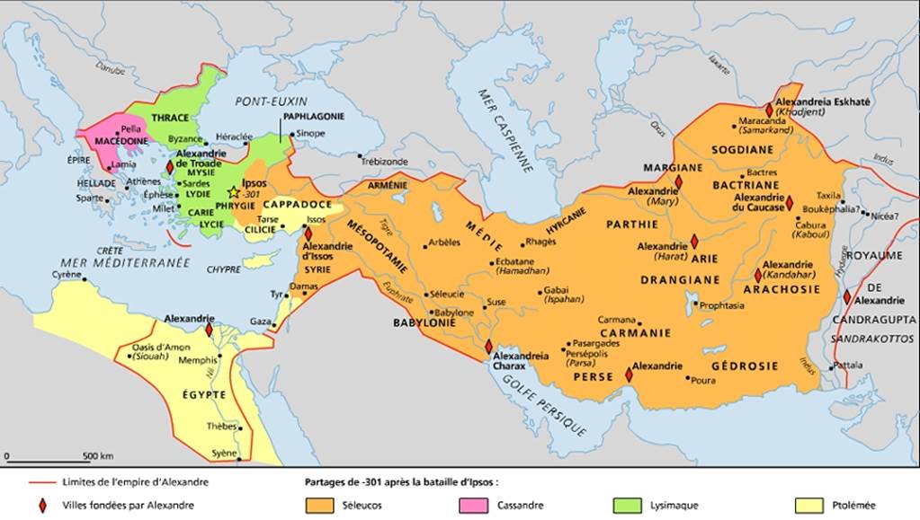 L'empire d'Alexandre et son partage